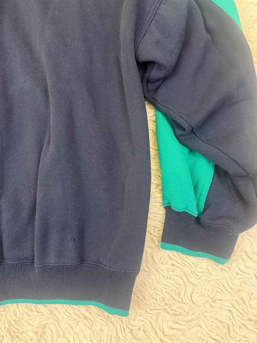 Vintage 80's Adidas Trefoil Pullover Quarter Zip Color Block Hoodie